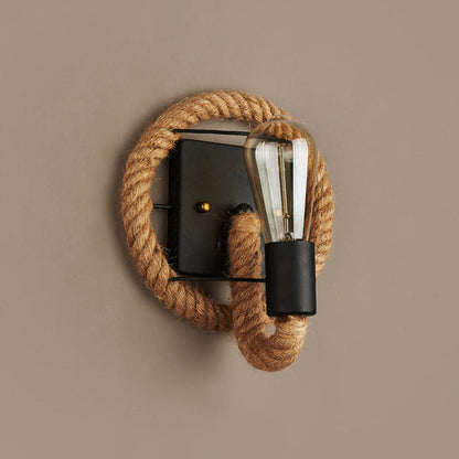 Rustic Brown Pendant Wall Lamp