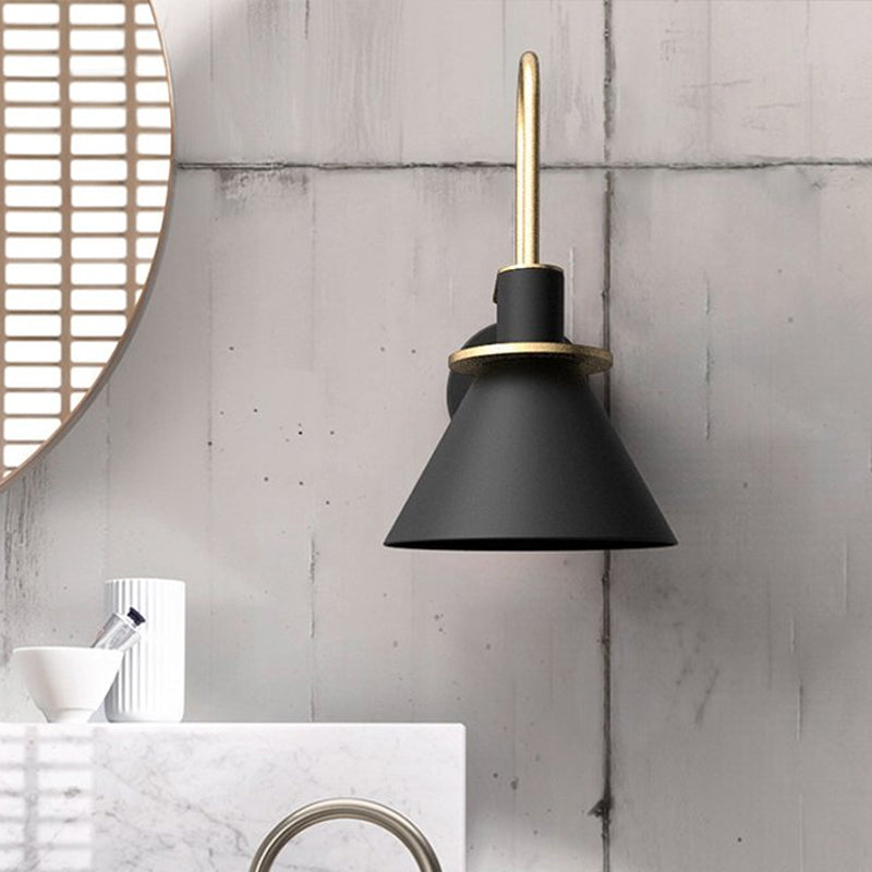 Simple Metal Cone Wall Light with Adjustable Arm