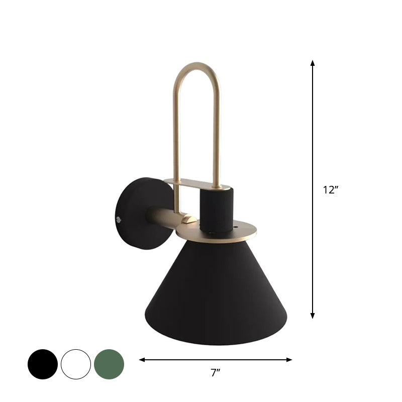 Simple Metal Cone Wall Light with Adjustable Arm