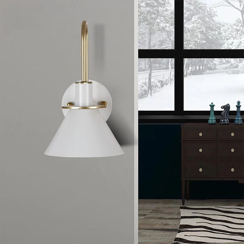 Simple Metal Cone Wall Light with Adjustable Arm