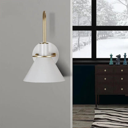 Simple Metal Cone Wall Light with Adjustable Arm