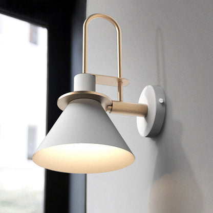 Simple Metal Cone Wall Light with Adjustable Arm