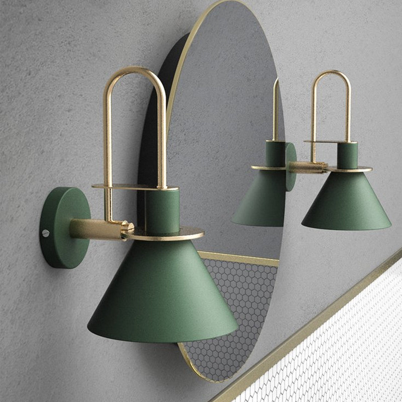 Simple Metal Cone Wall Light with Adjustable Arm