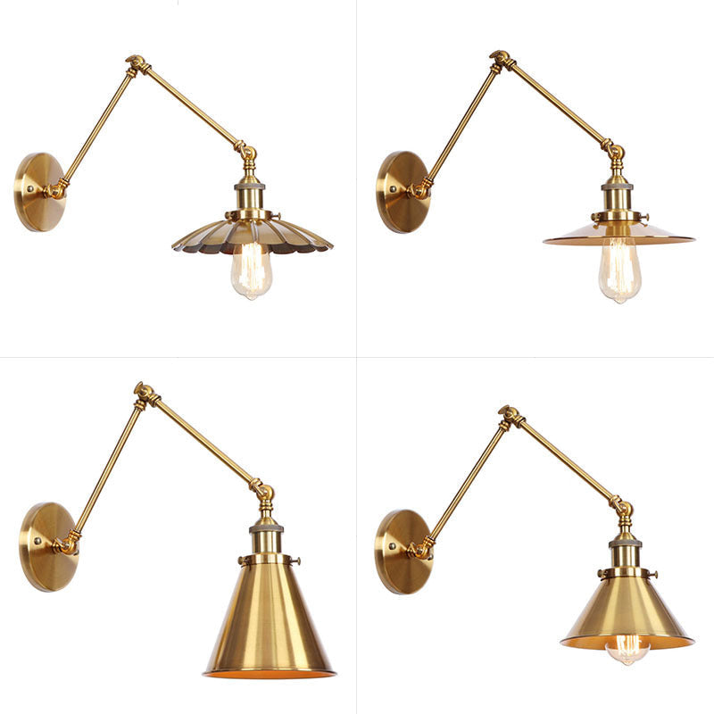 Vintage Metal Swing Arm Wall Lamp