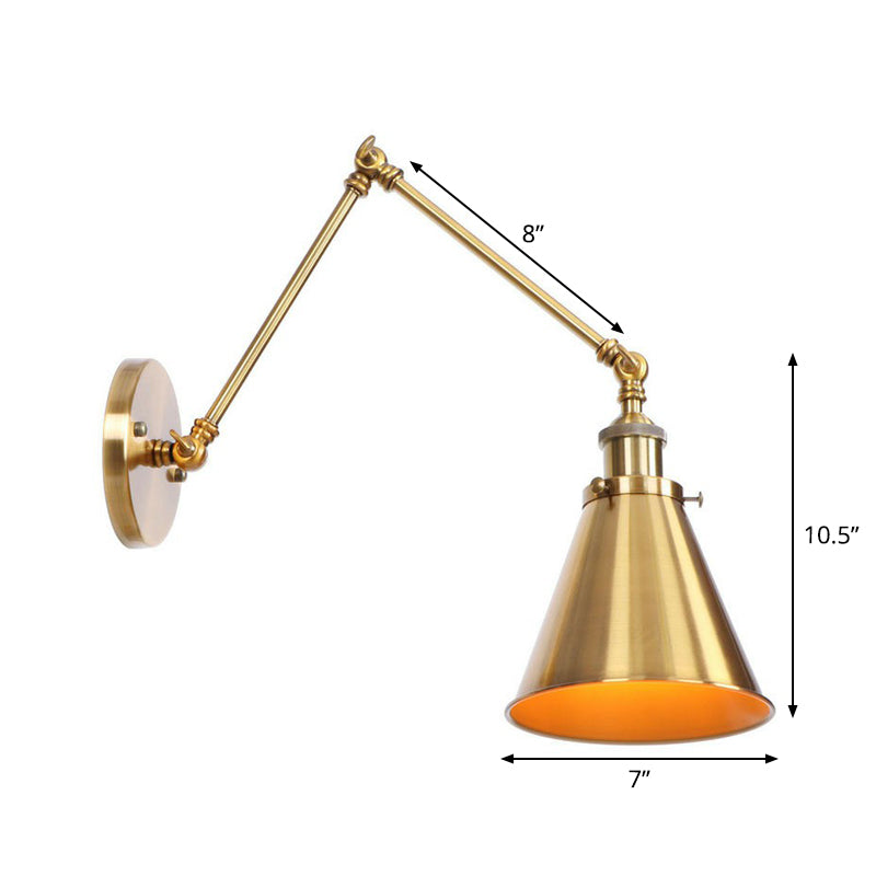 Vintage Metal Swing Arm Wall Lamp