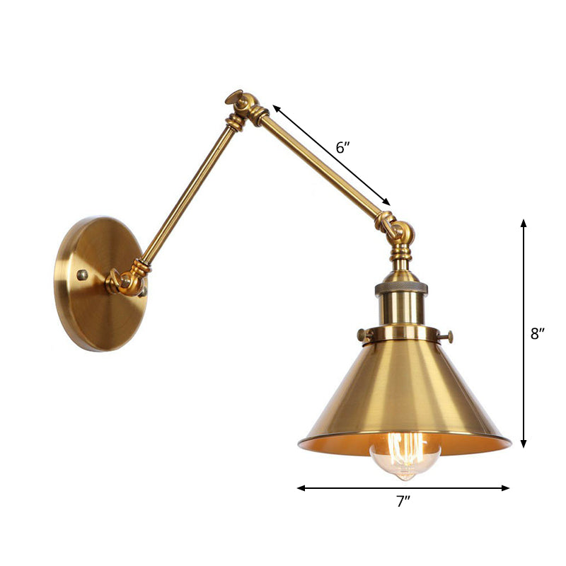 Vintage Metal Swing Arm Wall Lamp