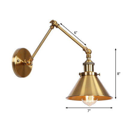 Vintage Metal Swing Arm Wall Lamp