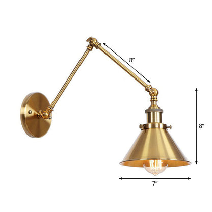 Vintage Metal Swing Arm Wall Lamp