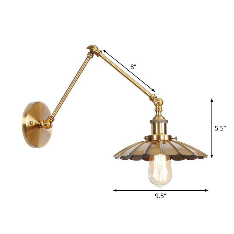 Vintage Metal Swing Arm Wall Lamp