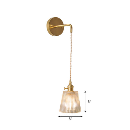 Classic Glass Tabletop Wall Light with Brass Finish