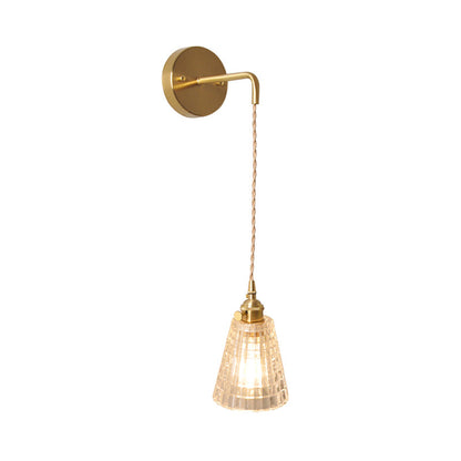 Classic Glass Tabletop Wall Light with Brass Finish