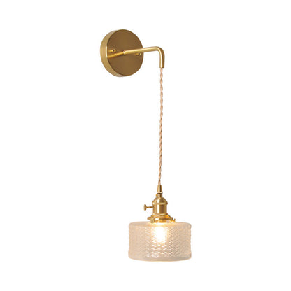 Classic Glass Tabletop Wall Light with Brass Finish