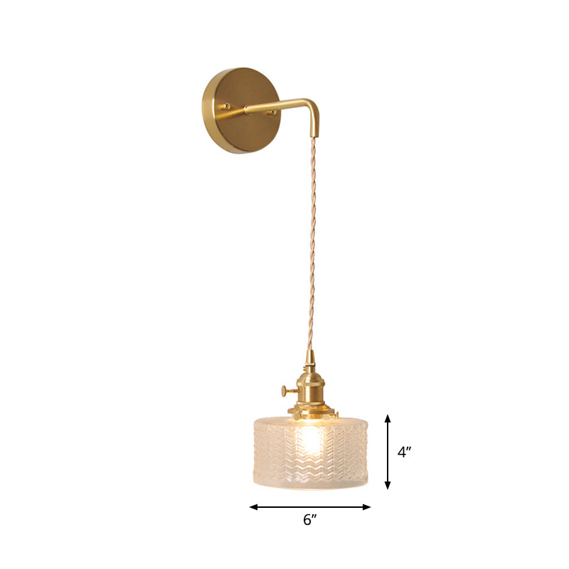 Classic Glass Tabletop Wall Light with Brass Finish