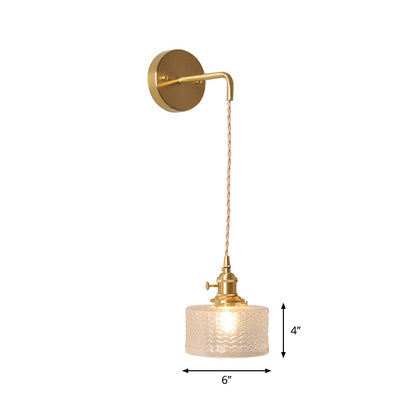 Classic Glass Tabletop Wall Light with Brass Finish