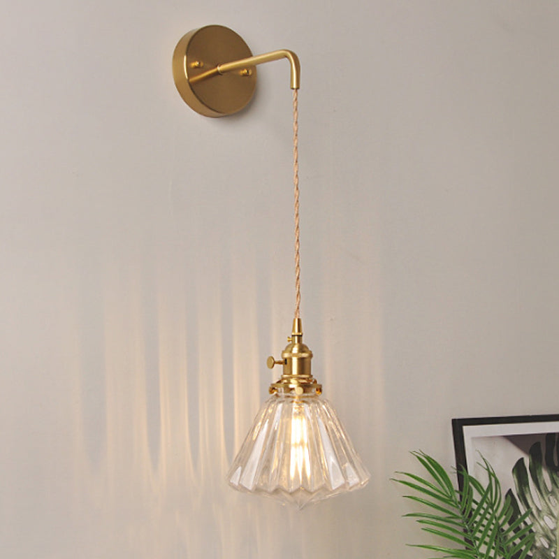 Classic Glass Tabletop Wall Light with Brass Finish