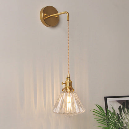 Classic Glass Tabletop Wall Light with Brass Finish