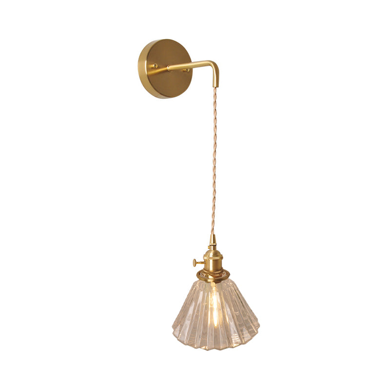 Classic Glass Tabletop Wall Light with Brass Finish