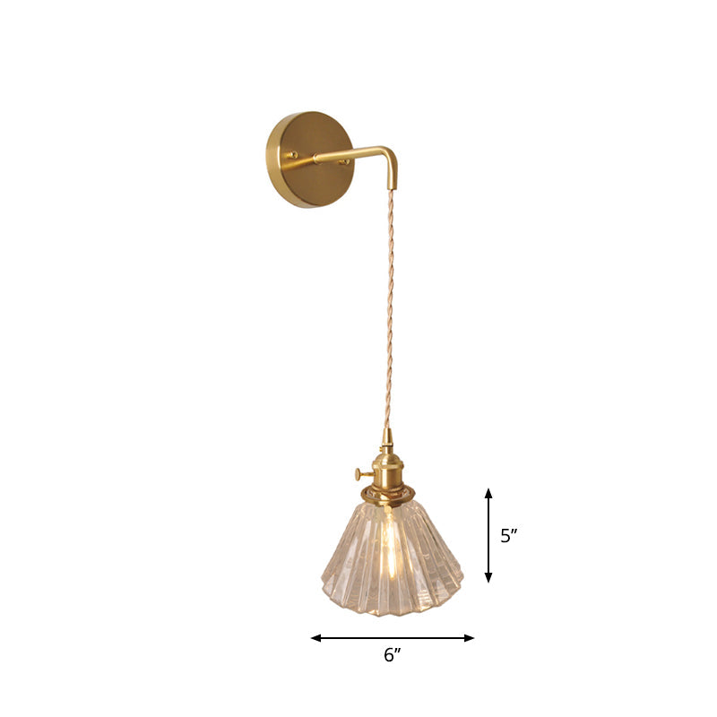 Classic Glass Tabletop Wall Light with Brass Finish
