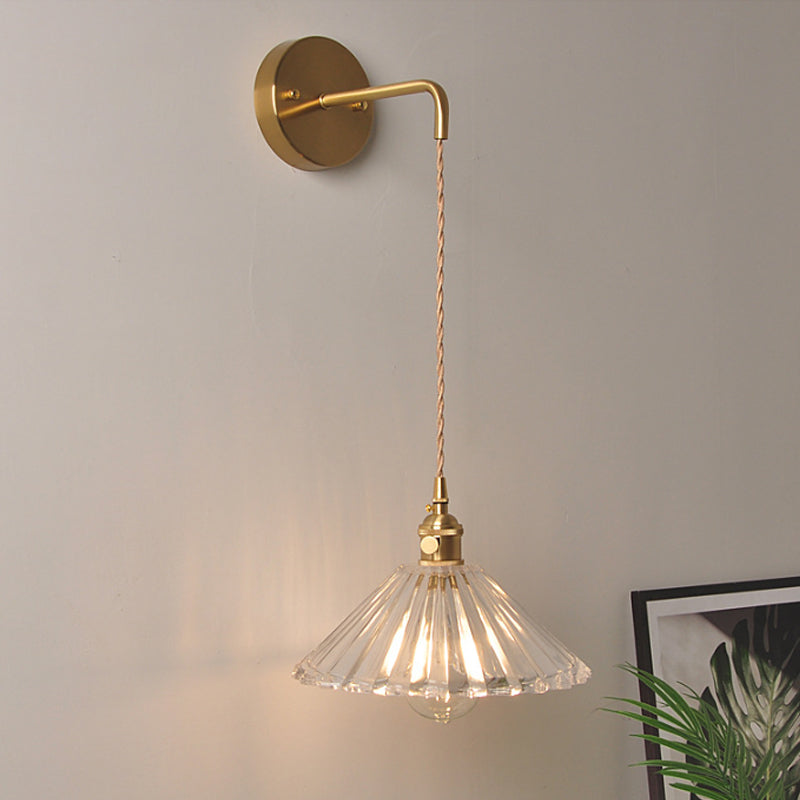 Classic Glass Tabletop Wall Light with Brass Finish