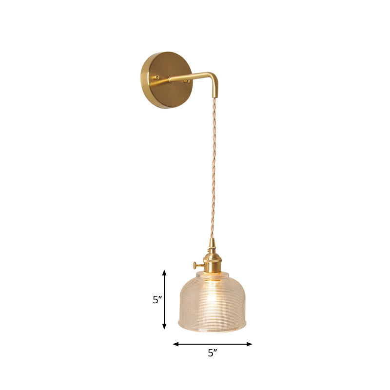 Classic Glass Tabletop Wall Light with Brass Finish