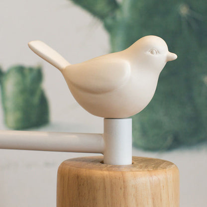 Rustic Wooden Wall Lamp for Kids Room with Bird Design