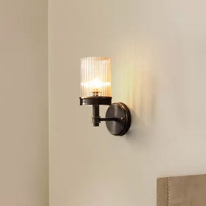 Simple Glass Wall Light with Brown Gold Finish