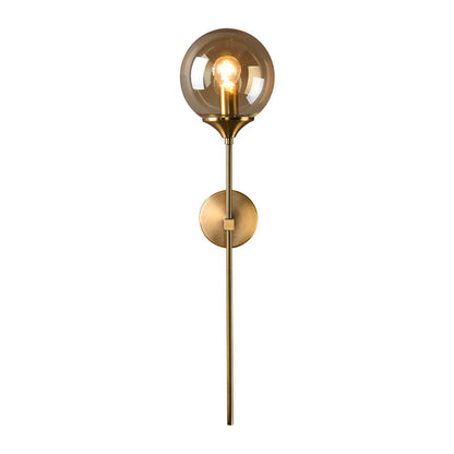 Classic Glass Wall Mount Lamp with Brass Arm