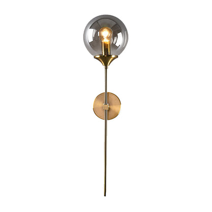 Classic Glass Wall Mount Lamp with Brass Arm