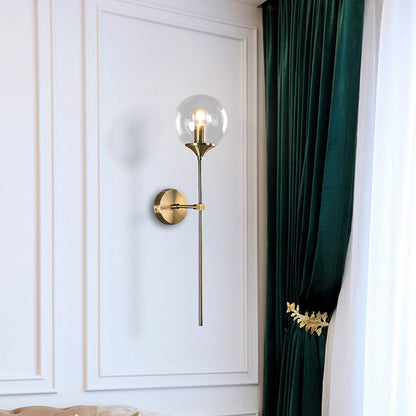 Classic Glass Wall Mount Lamp with Brass Arm - Cofik