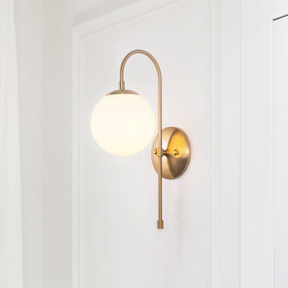 Small Glass Globe Wall Lamp