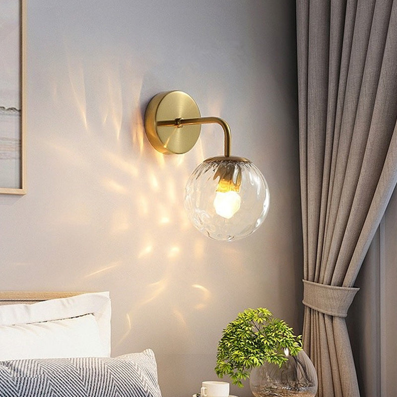 Sleek Round Glass Wall Light with Adjustable Arm - Cofik