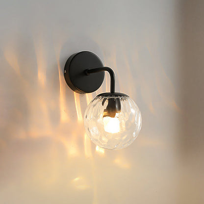 Sleek Round Glass Wall Light with Adjustable Arm