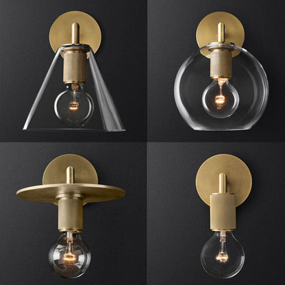 Vintage Metal Glass Wall Sconce Light