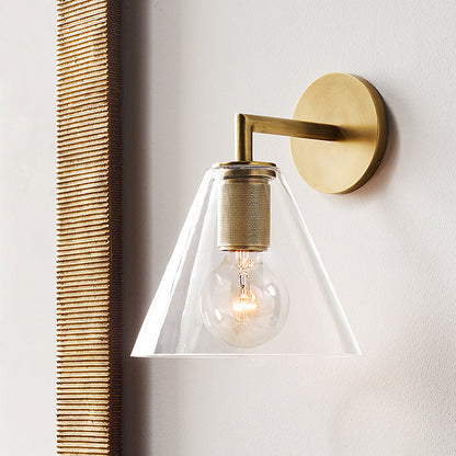 Vintage Metal Glass Wall Sconce Light
