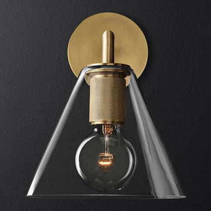 Vintage Metal Glass Wall Sconce Light