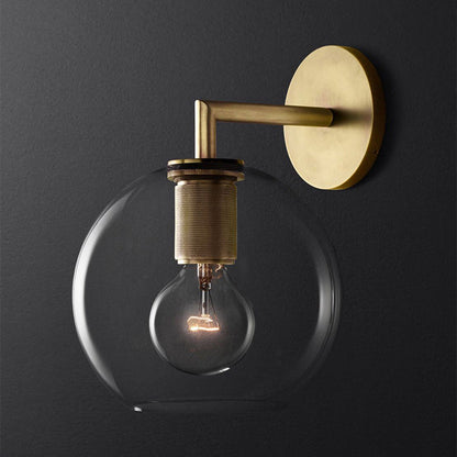 Vintage Metal Glass Wall Sconce Light