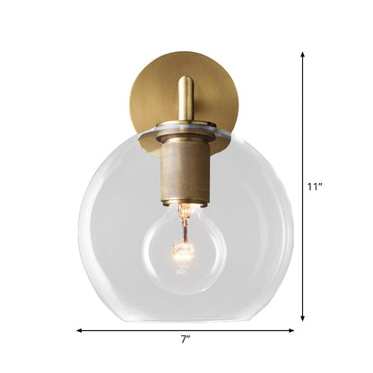 Vintage Metal Glass Wall Sconce Light