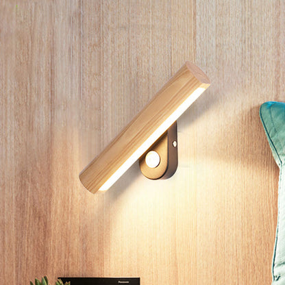 Adjustable Wooden LED Wall Lamp with Warm White Light