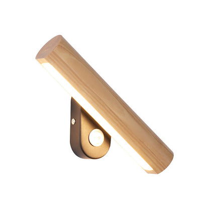 Adjustable Wooden LED Wall Lamp with Warm White Light