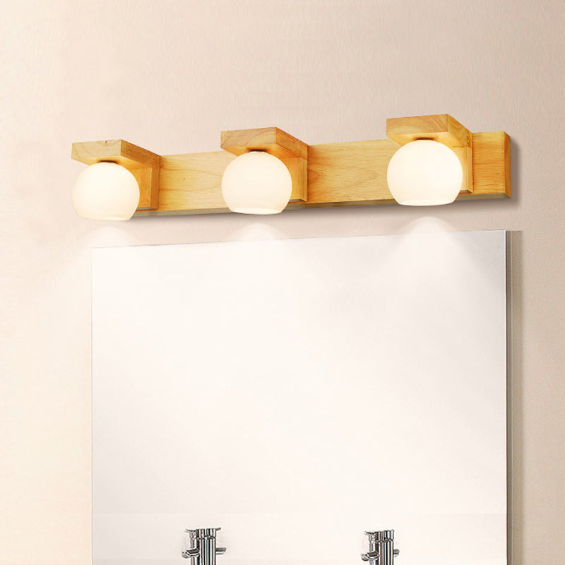 Modern Wood Bathroom Wall Light Fixture 2-3 Heads