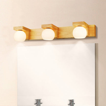 Modern Wood Bathroom Wall Light Fixture 2-3 Heads