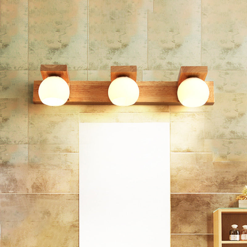 Modern Wood Bathroom Wall Light Fixture 2-3 Heads