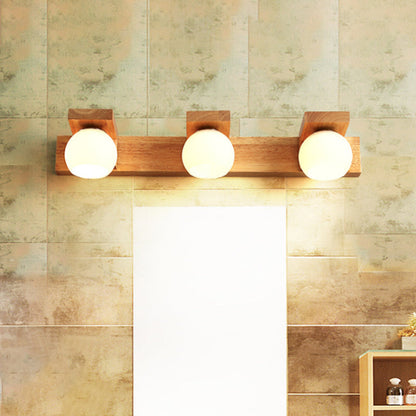 Modern Wood Bathroom Wall Light Fixture 2-3 Heads