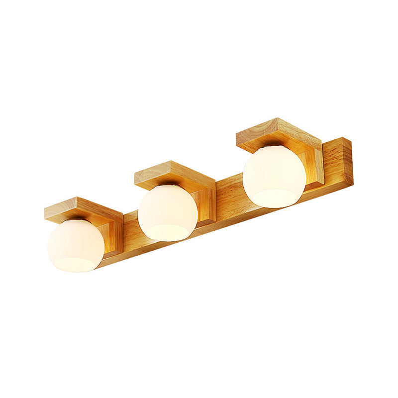 Modern Wood Bathroom Wall Light Fixture 2-3 Heads