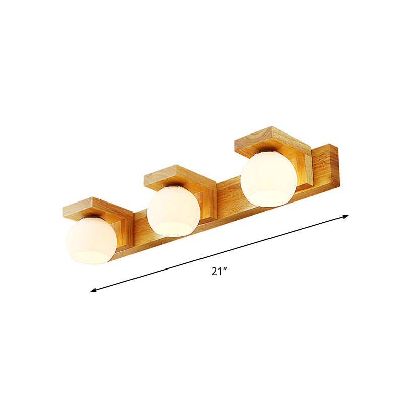 Modern Wood Bathroom Wall Light Fixture 2-3 Heads