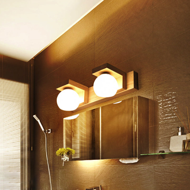 Modern Wood Bathroom Wall Light Fixture 2-3 Heads - Cofik