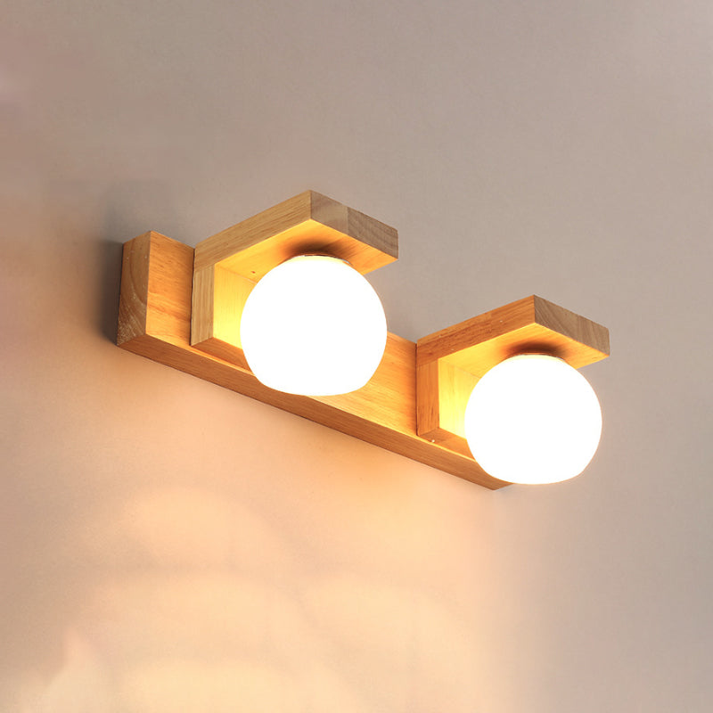 Modern Wood Bathroom Wall Light Fixture 2-3 Heads