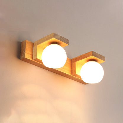Modern Wood Bathroom Wall Light Fixture 2-3 Heads