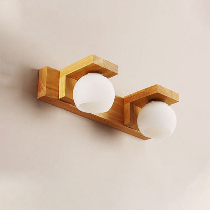 Modern Wood Bathroom Wall Light Fixture 2-3 Heads
