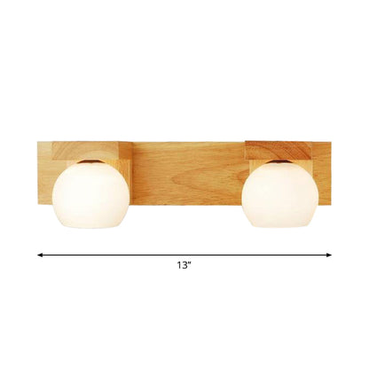 Modern Wood Bathroom Wall Light Fixture 2-3 Heads